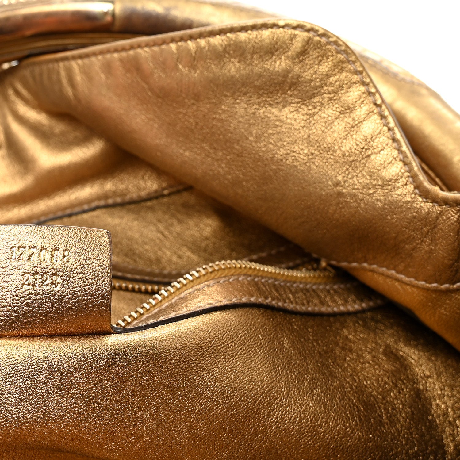 Gucci Snakeskin Large Indy Top Handle Hobo Gold 7 of 10