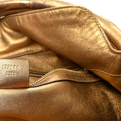 Gucci Snakeskin Large Indy Top Handle Hobo Gold 7 of 10