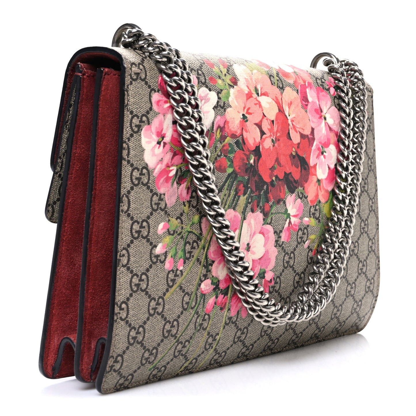 GG Supreme Monogram Blooms Medium Dionysus Shoulder Bag Beige Multicolor Dry Rose