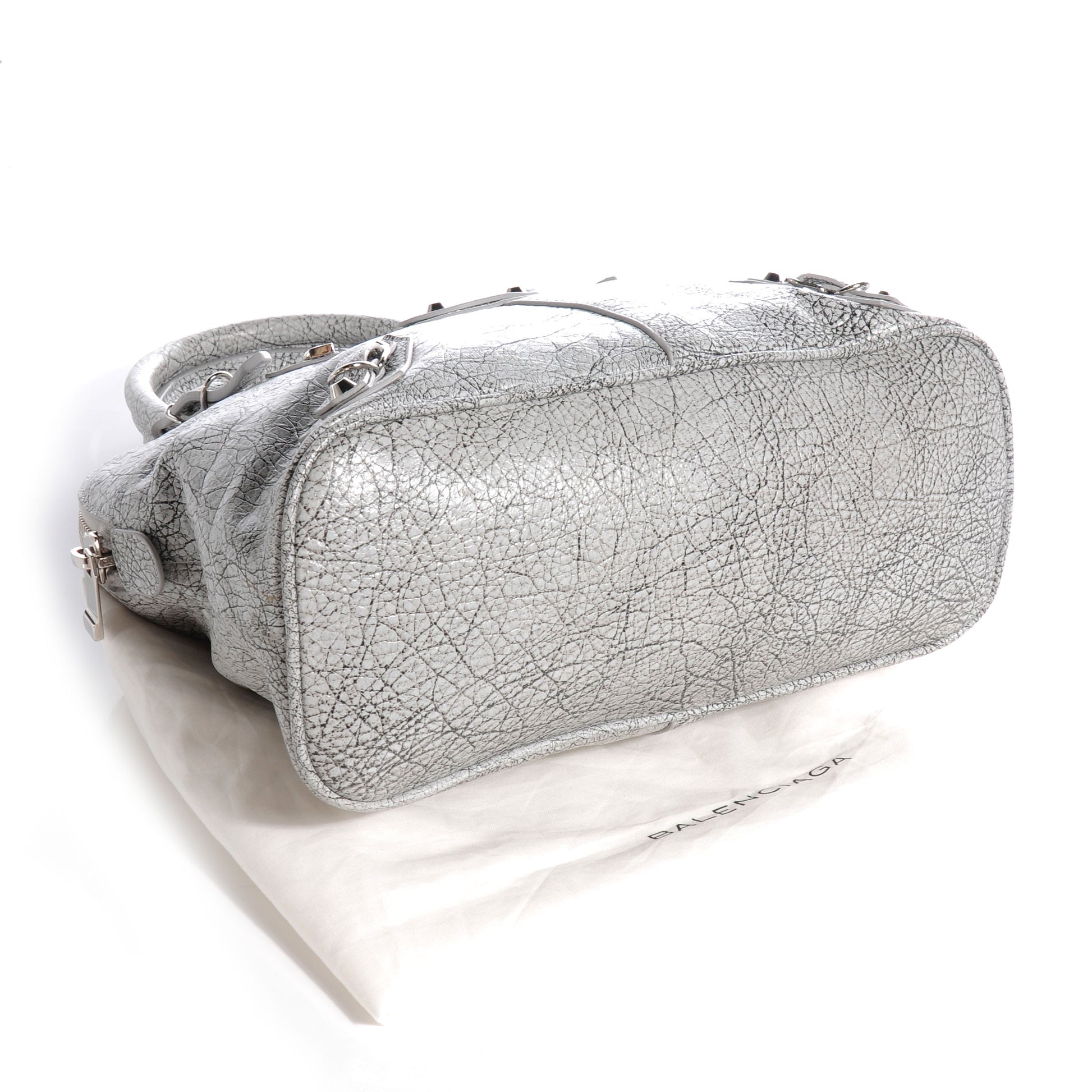 Balenciaga Marbled Agneau Papier Mini Bowling Bag Grey 4 of 7
