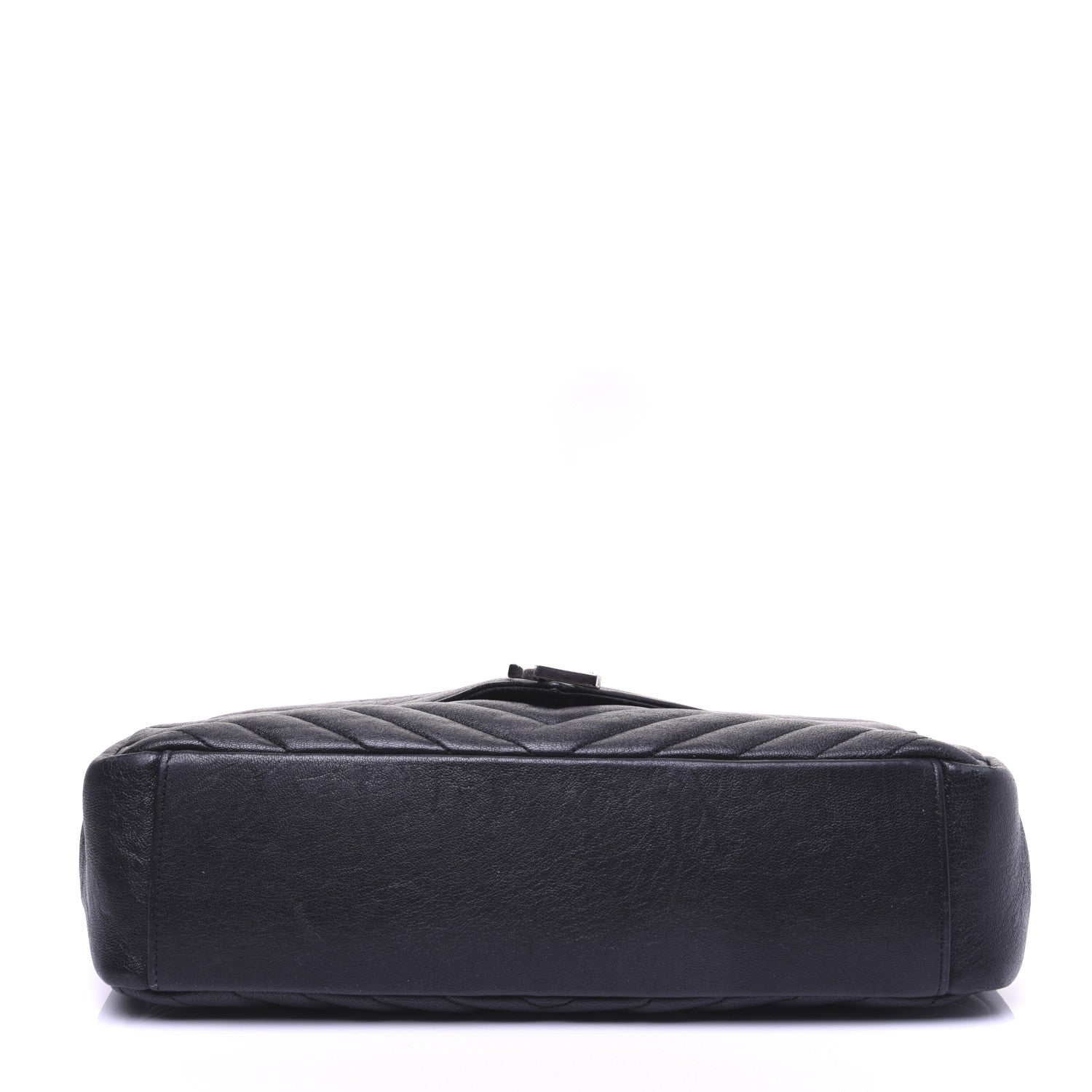 Saint Laurent Sheepskin Matelasse Chevron Monogram Large College Satchel Black 20 of 31