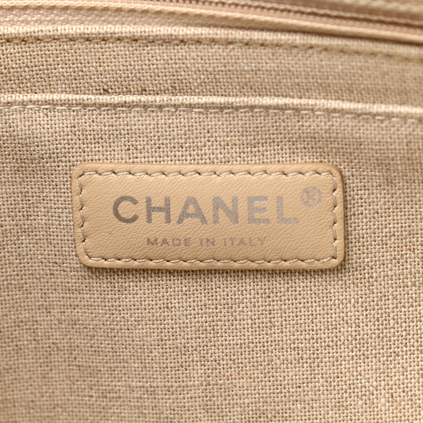 Canvas Iliad Flap Clutch Beige