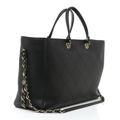 Chanel Calfskin Stitched Medium Shopping Tote Black 4 of 16