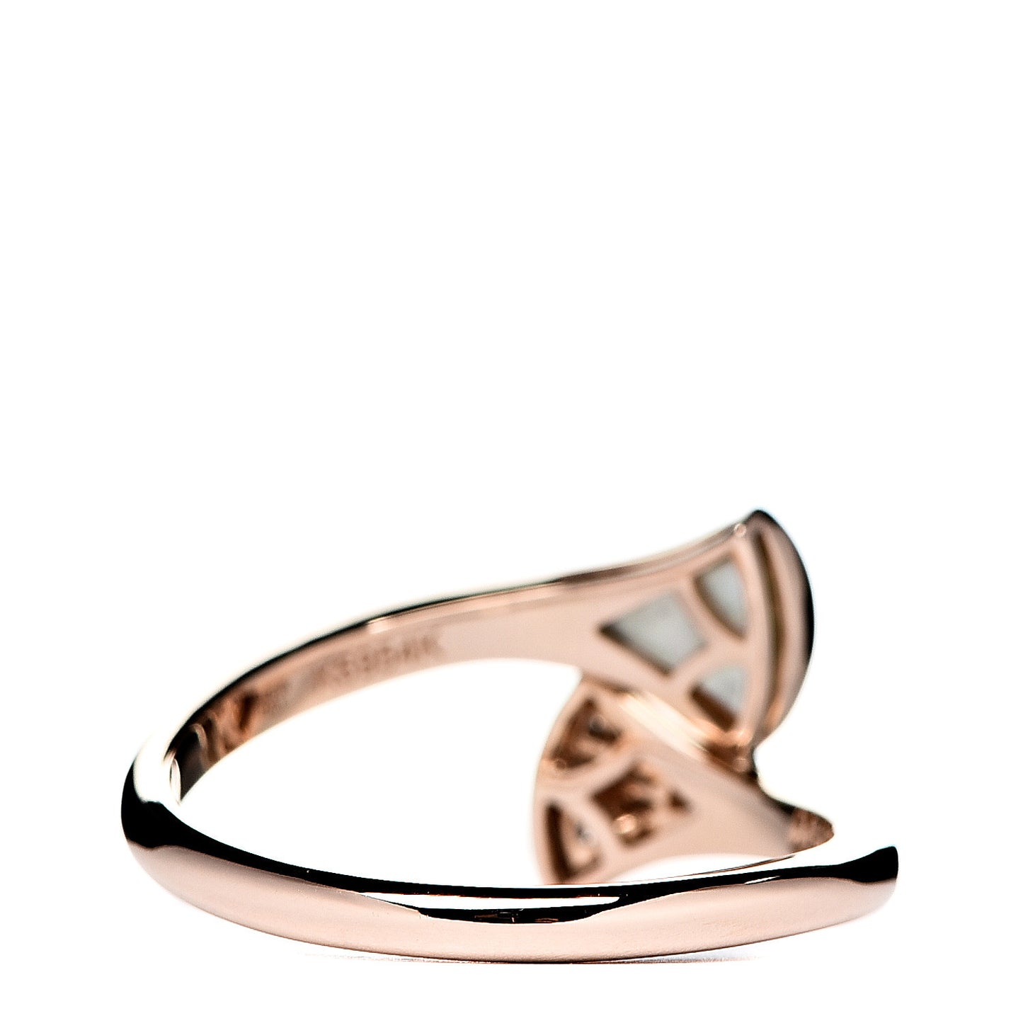 18K Rose Gold Diamond Mother of Pearl Divas' Dream Ring 56 7.5