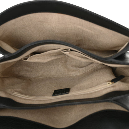 Gucci Dollar Calfskin Medium Interlocking G Top Handle Shoulder Bag Black 5 of 12