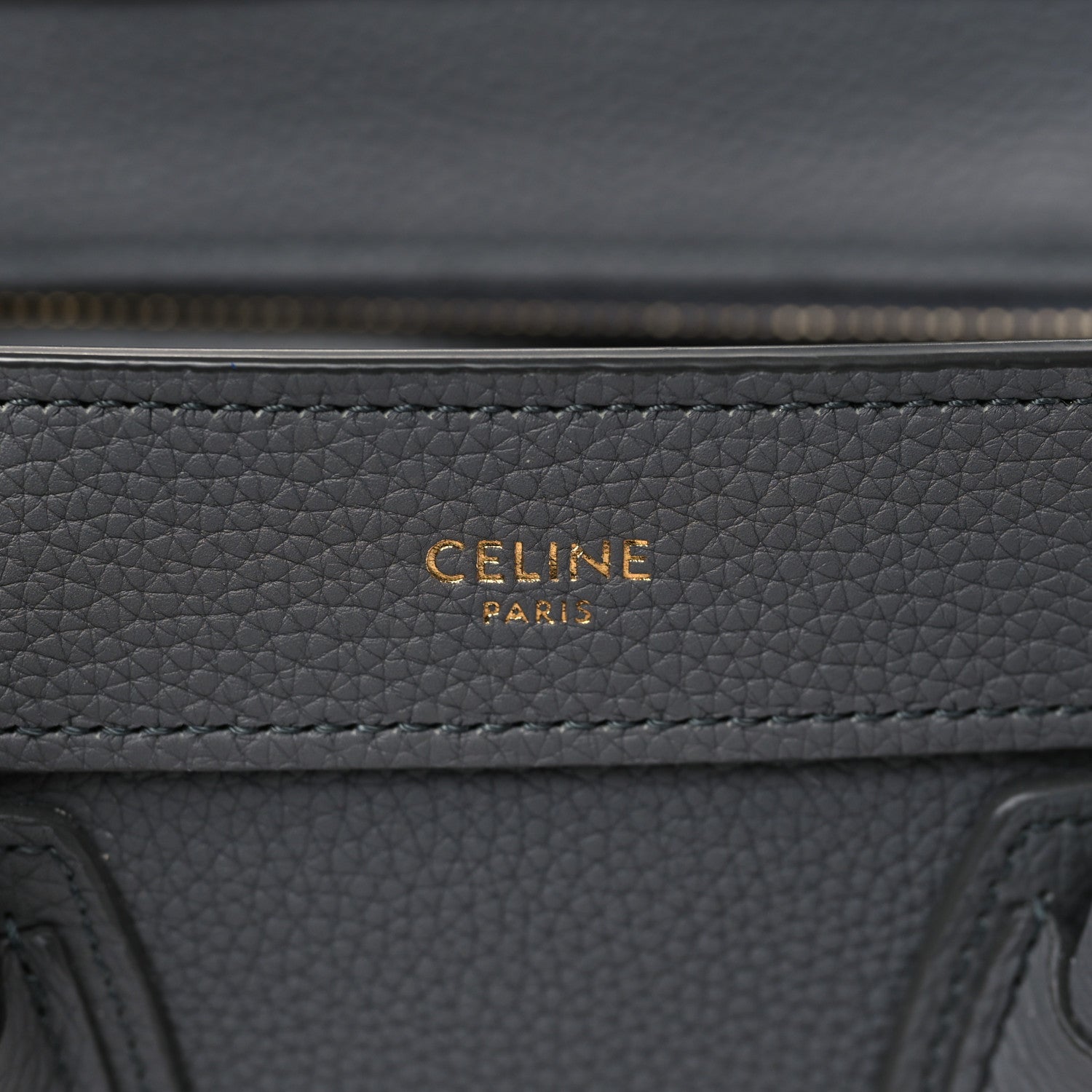 Celine Drummed Calfskin Nano Luggage Kohl 6 of 9