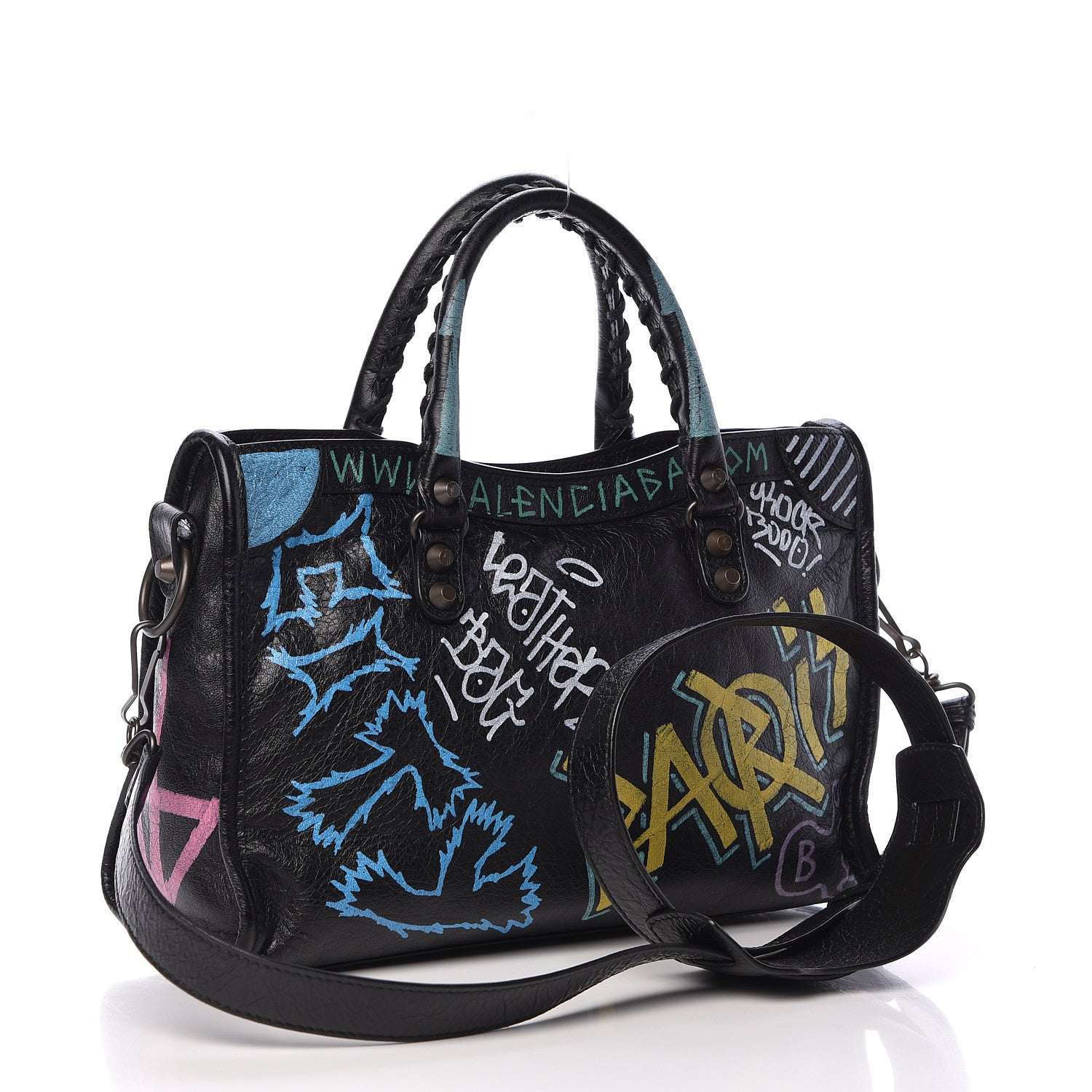Balenciaga Agneau Graffiti All Over Classic Hardware S City Black Multicolor 3 of 10