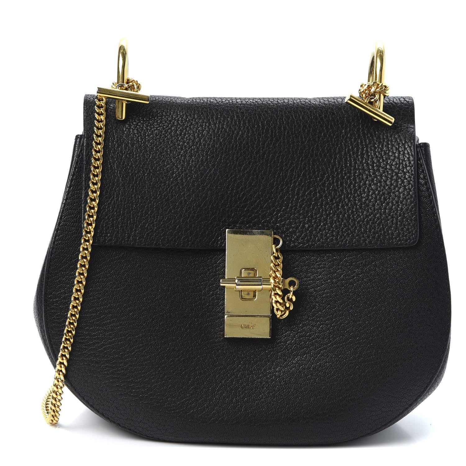Chloe Grained Lambskin Drew Shoulder Bag Black 1 of 9