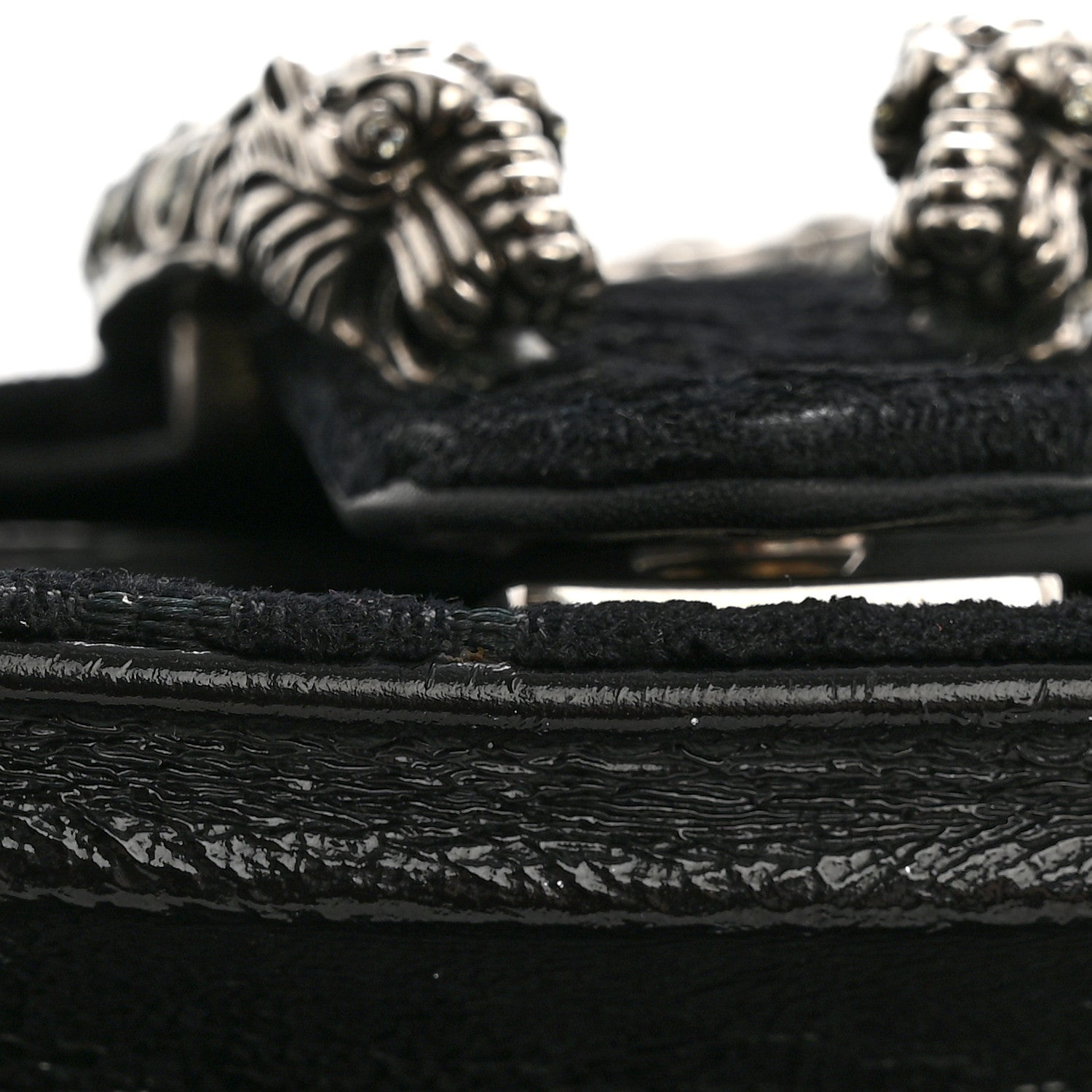 Gucci Velvet Skipper Crystal GG Monogram Small Dionysus Shoulder Bag Black Black Diamond 12 of 12