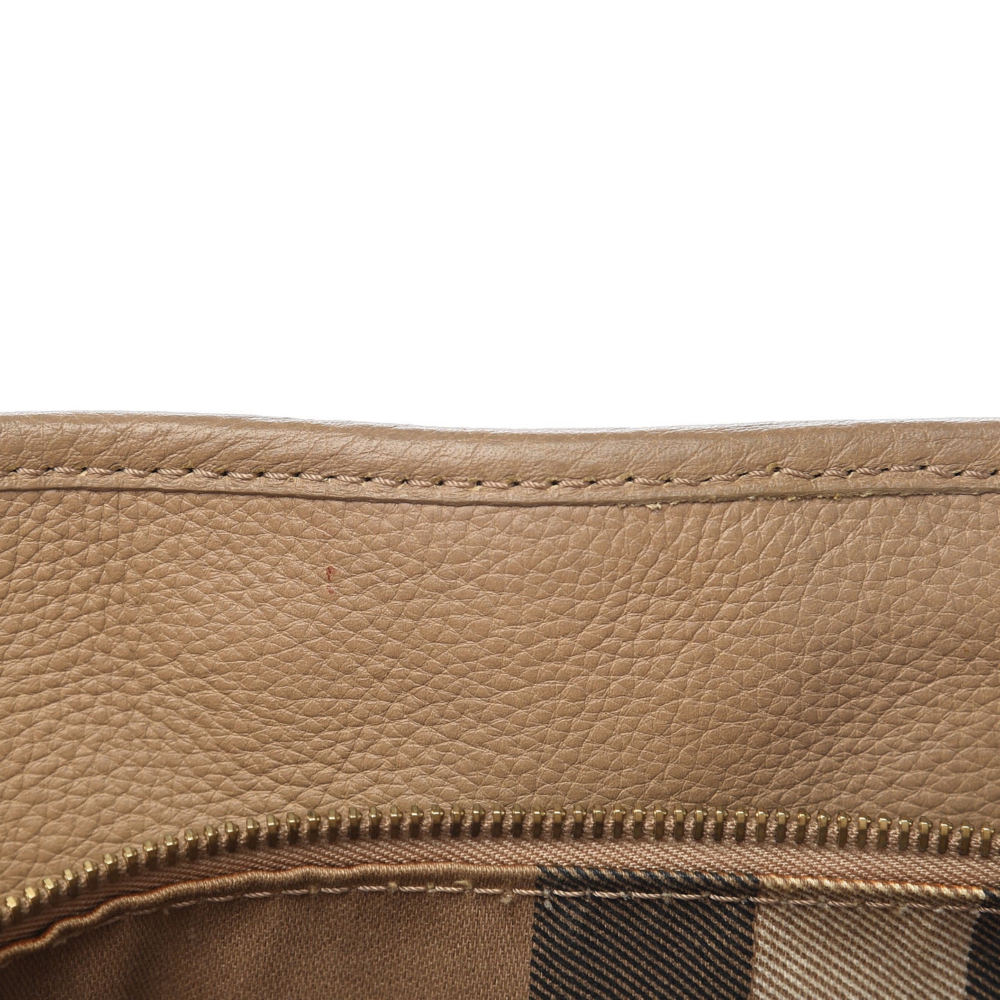 Grainy Calfskin Top Handle Bag Beige