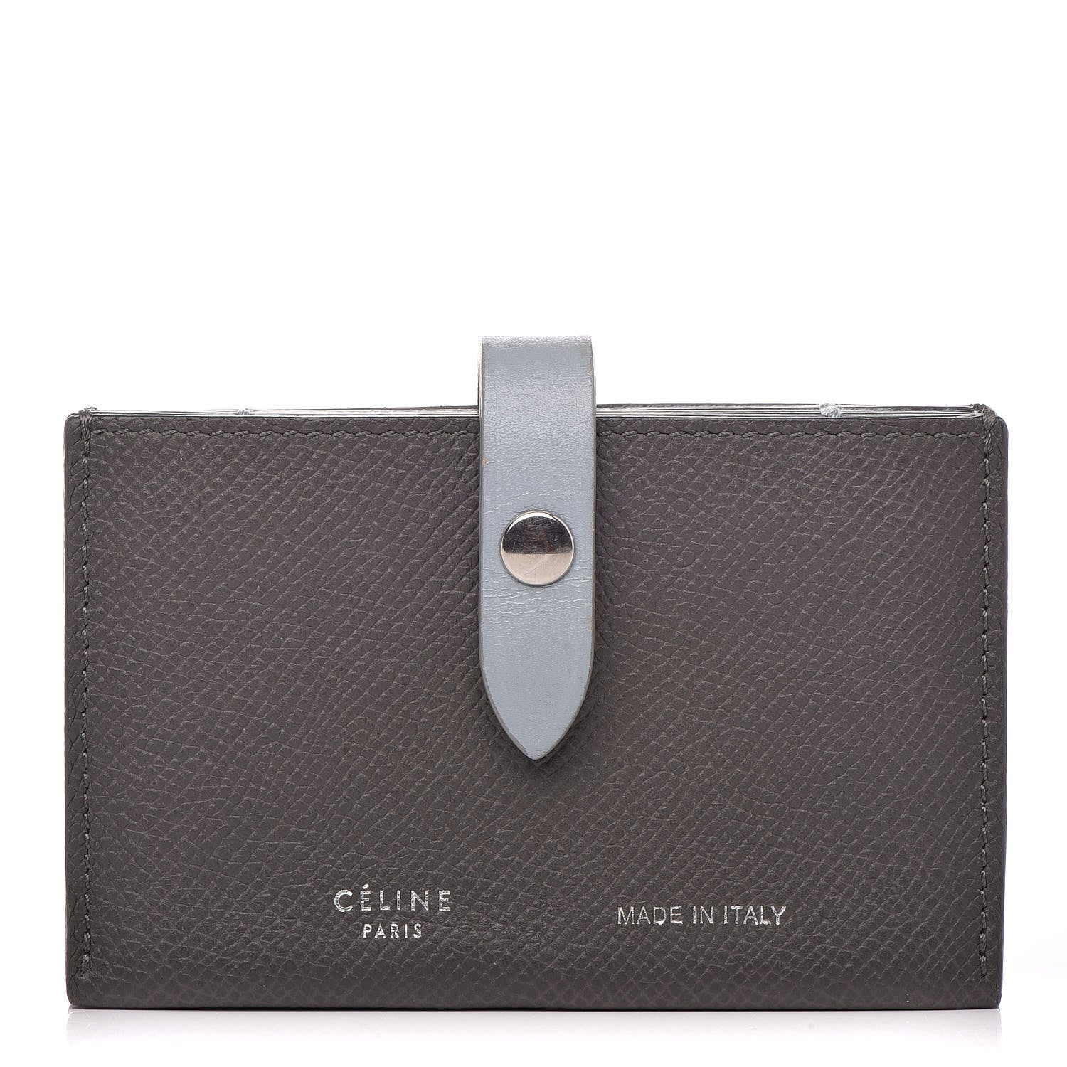 Celine Grained Shiny Calfskin Accordion Card Holder Grey 1 of 8