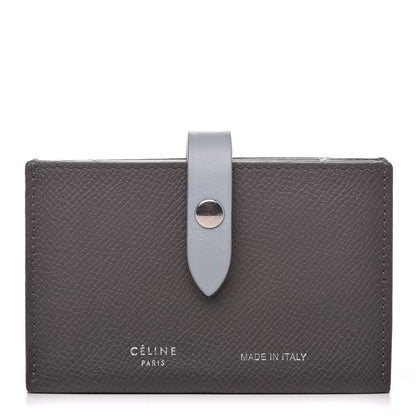 Celine Grained Shiny Calfskin Accordion Card Holder Grey 1 of 8
