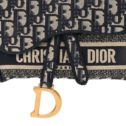 Christian Dior Oblique Slim Saddle Pouch Blue 9 of 12