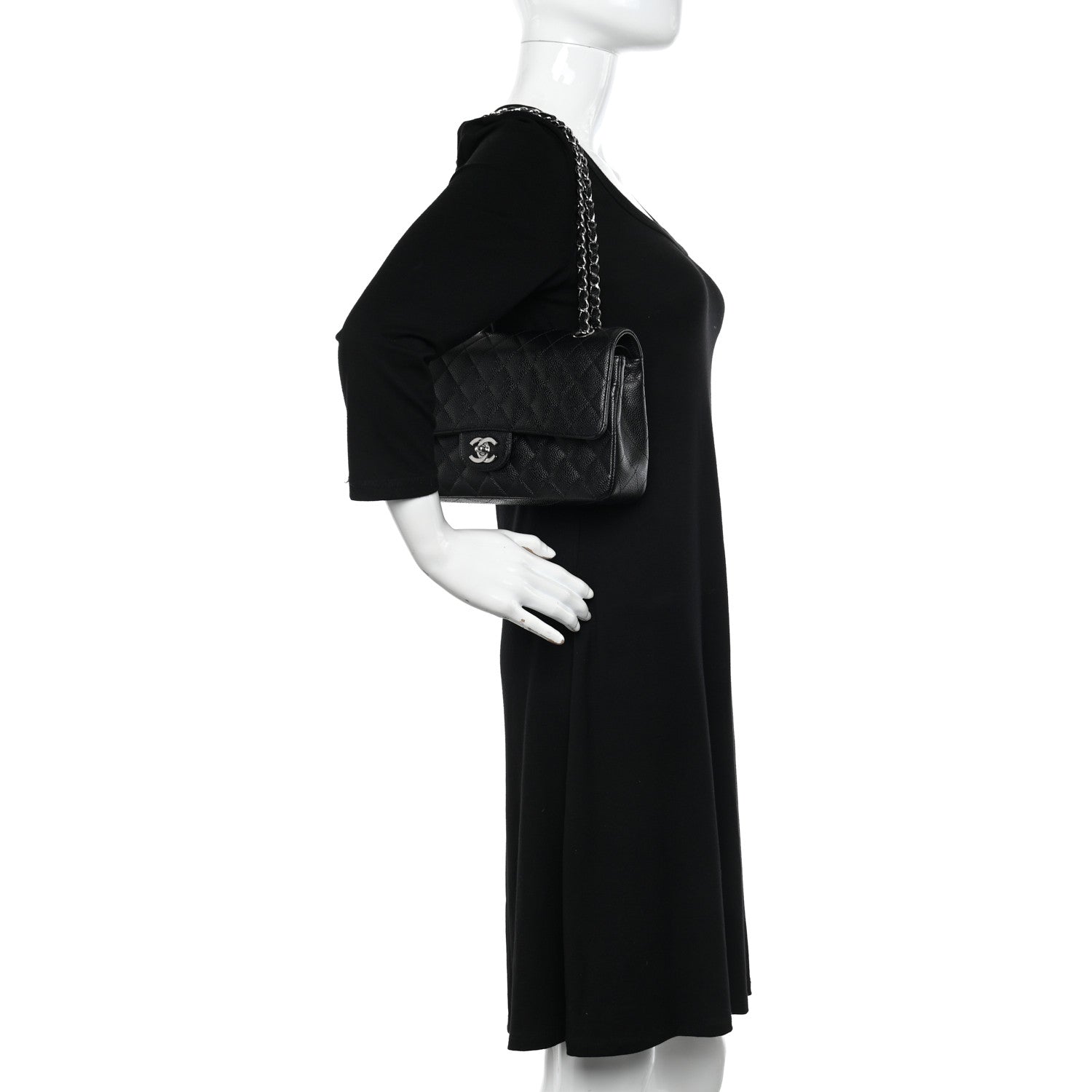 Chanel Caviar Quilted Medium Double Flap Black 2 of 12