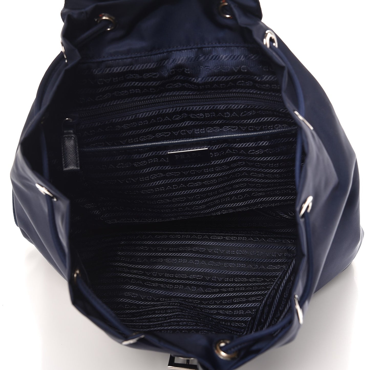 Nylon Vela Saffiano Medium Cinch Backpack Baltico