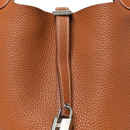 Hermes Taurillon Clemence Picotin Lock 22 MM Gold 8 of 10