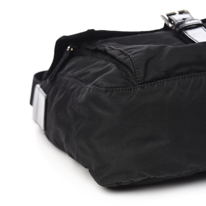 Prada Tessuto Nylon Single Buckle Messenger Bag Black 8 of 12