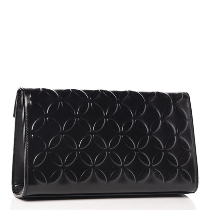 Alaia Calfskin Relief Grande Petale Pochette Clutch Black 4 of 9