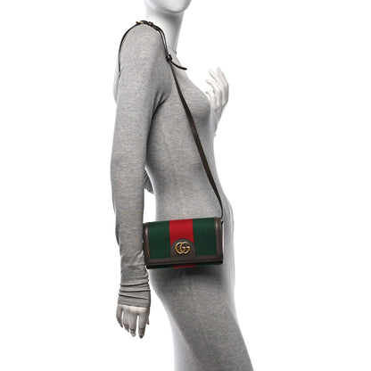 Gucci Web Textured Dollar Calfskin Mini Double G Shoulder Bag Green Red New Acero 2 of 10