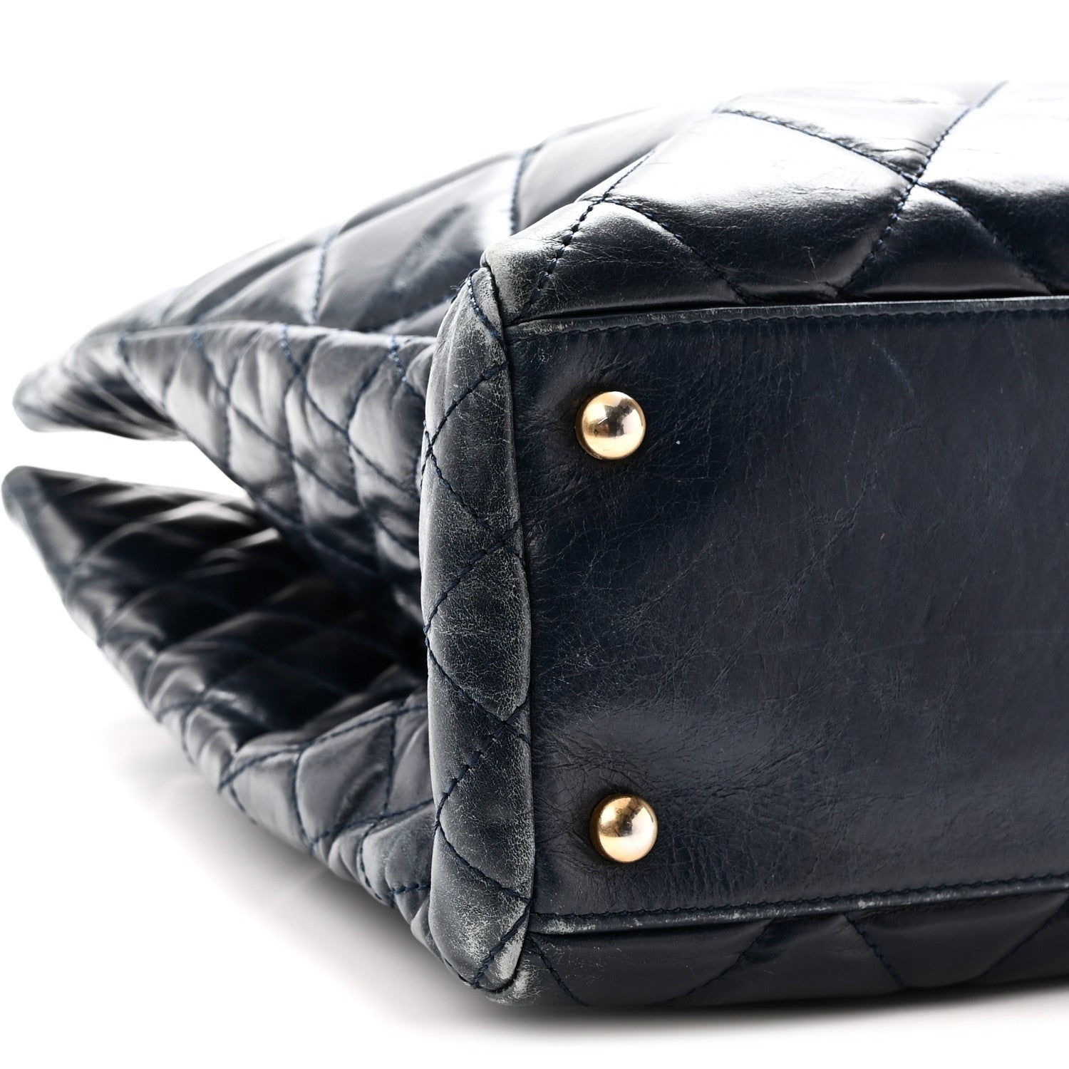 Chanel Glazed Calfskin Quilted Daily Walk Tote Navy 9 of 10