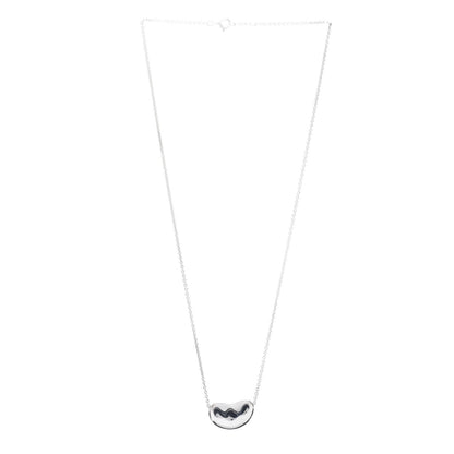 Tiffany Sterling Silver 20mm Elsa Peretti Bean Pendant Necklace 3 of 4