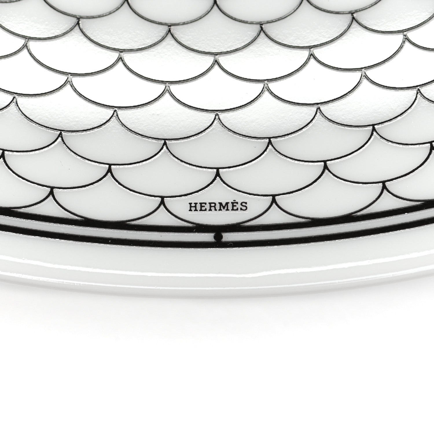 Hermes Porcelain H Deco Dinner Plate Set of 2 Black White 5 of 5