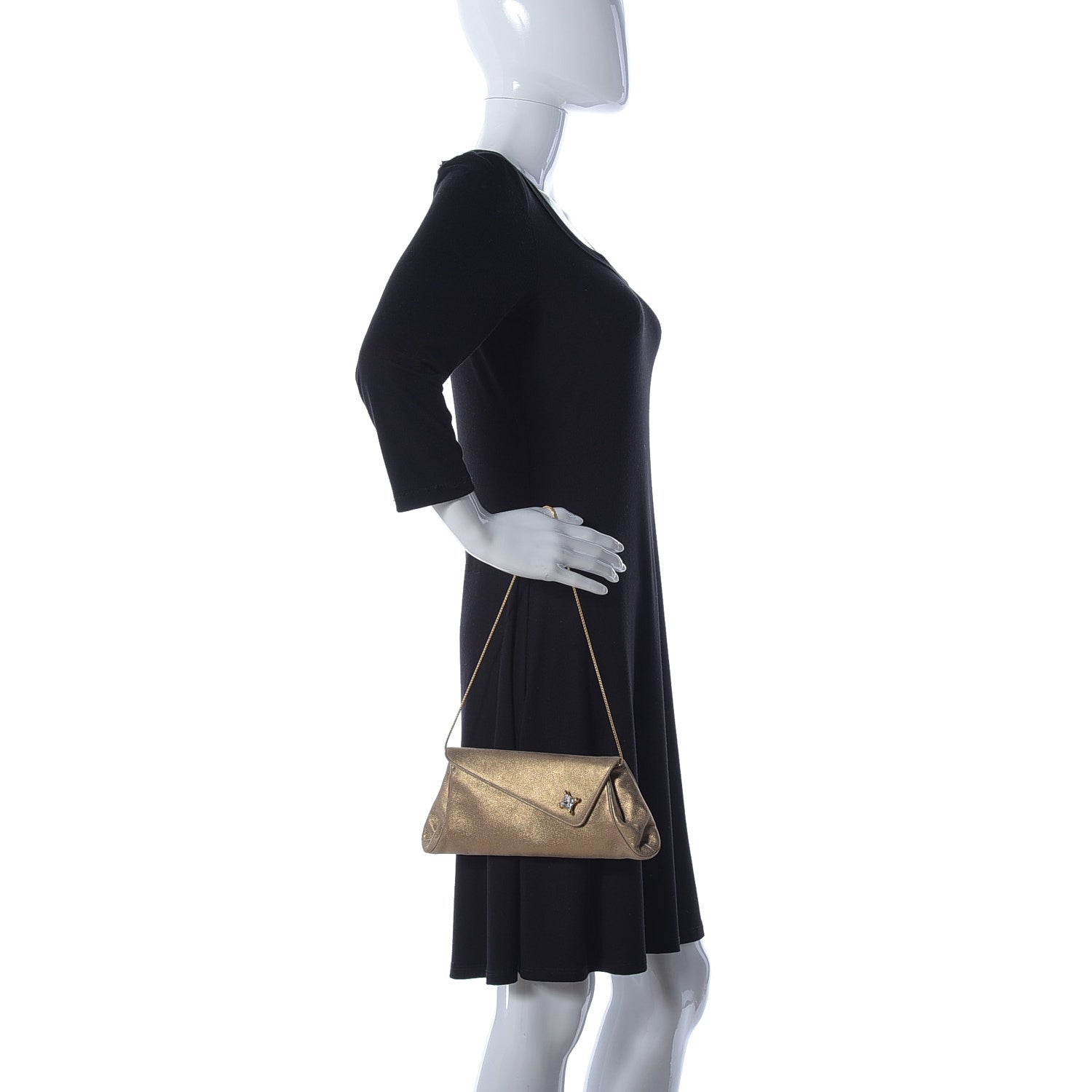 Judith Leiber Metallic Flap Clutch Gold 2 of 19