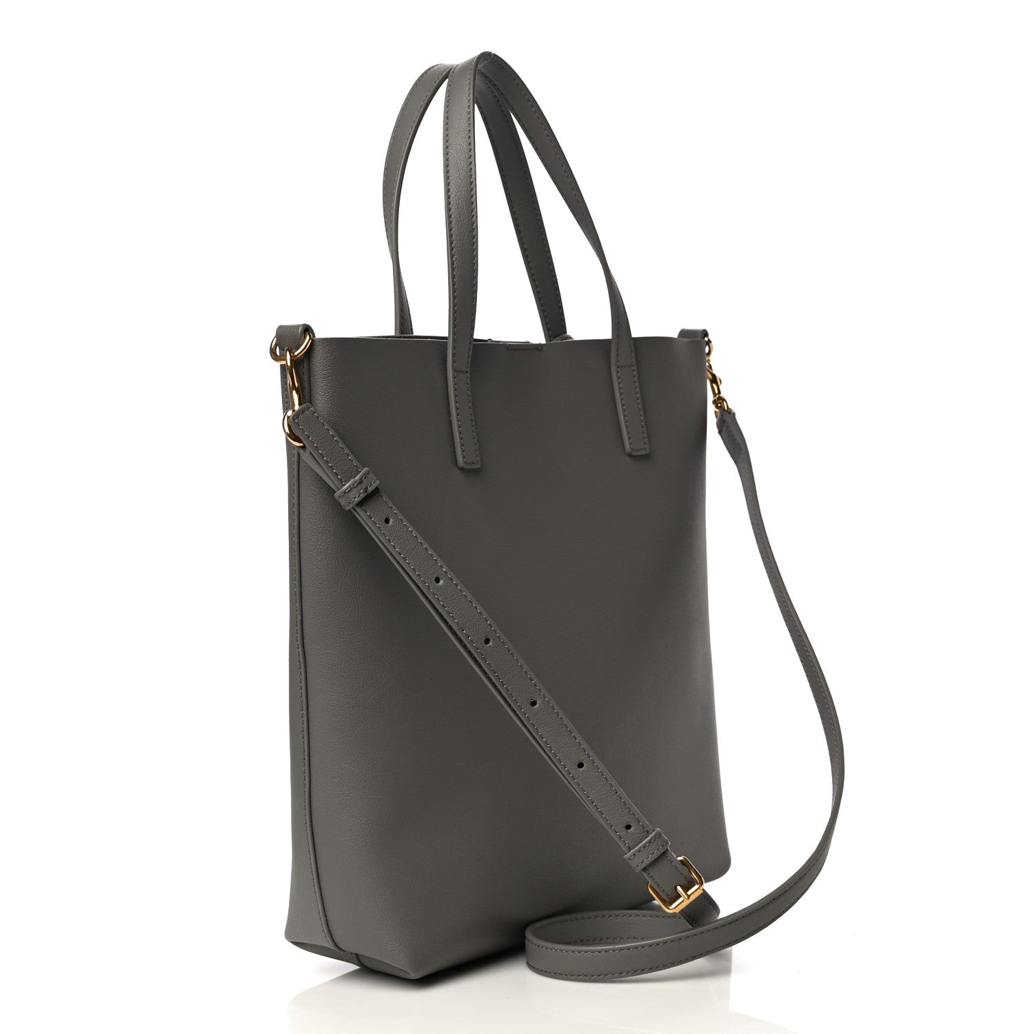 Saint Laurent Calfskin Toy Shopping Tote Earth Grey 2 of 8