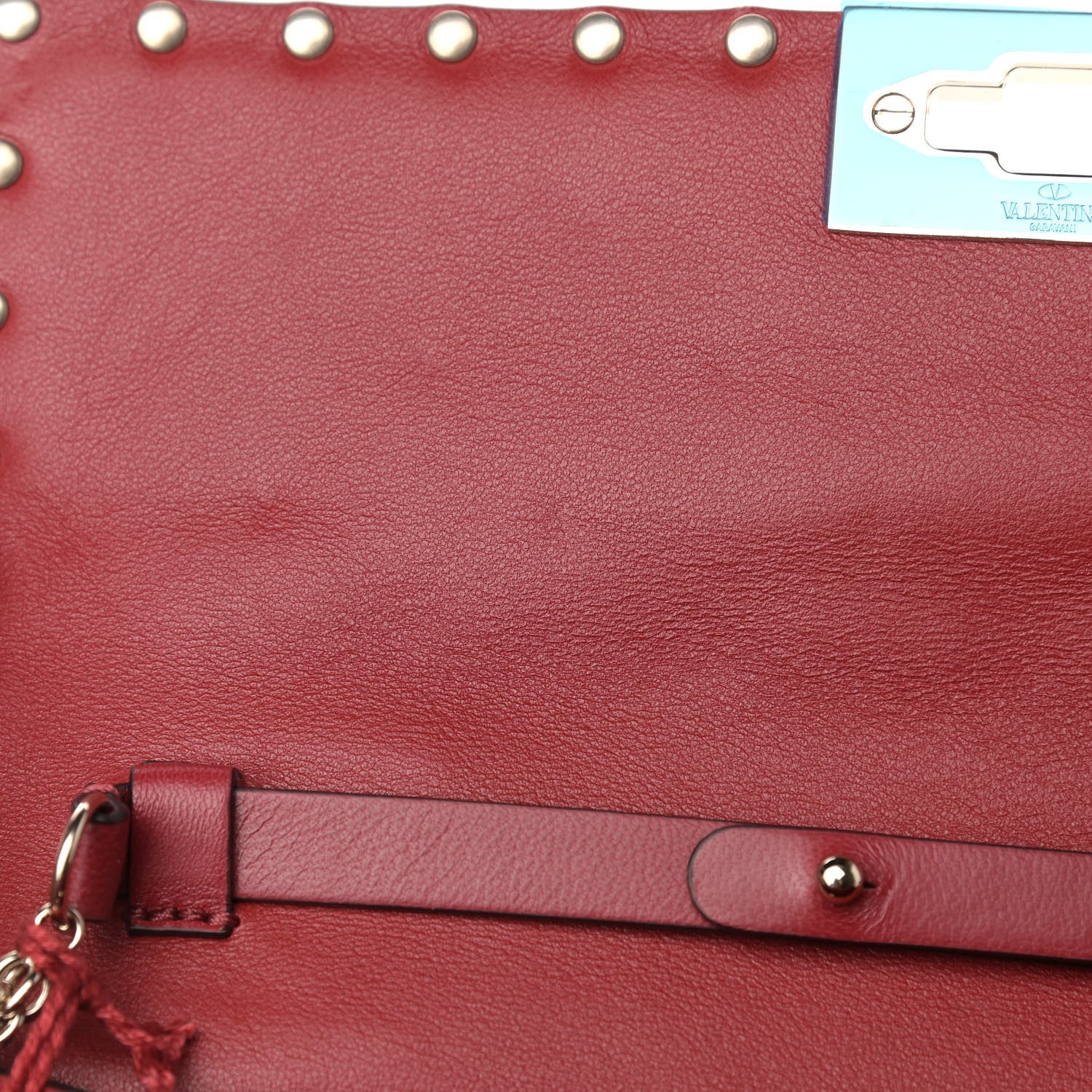 Valentino Garavani Nappa Rockstud Spike Wallet on Chain Rosso Valentino 9 of 9