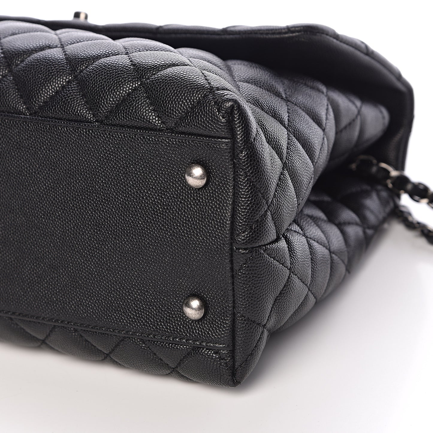Caviar Quilted Medium Coco Handle Flap Black