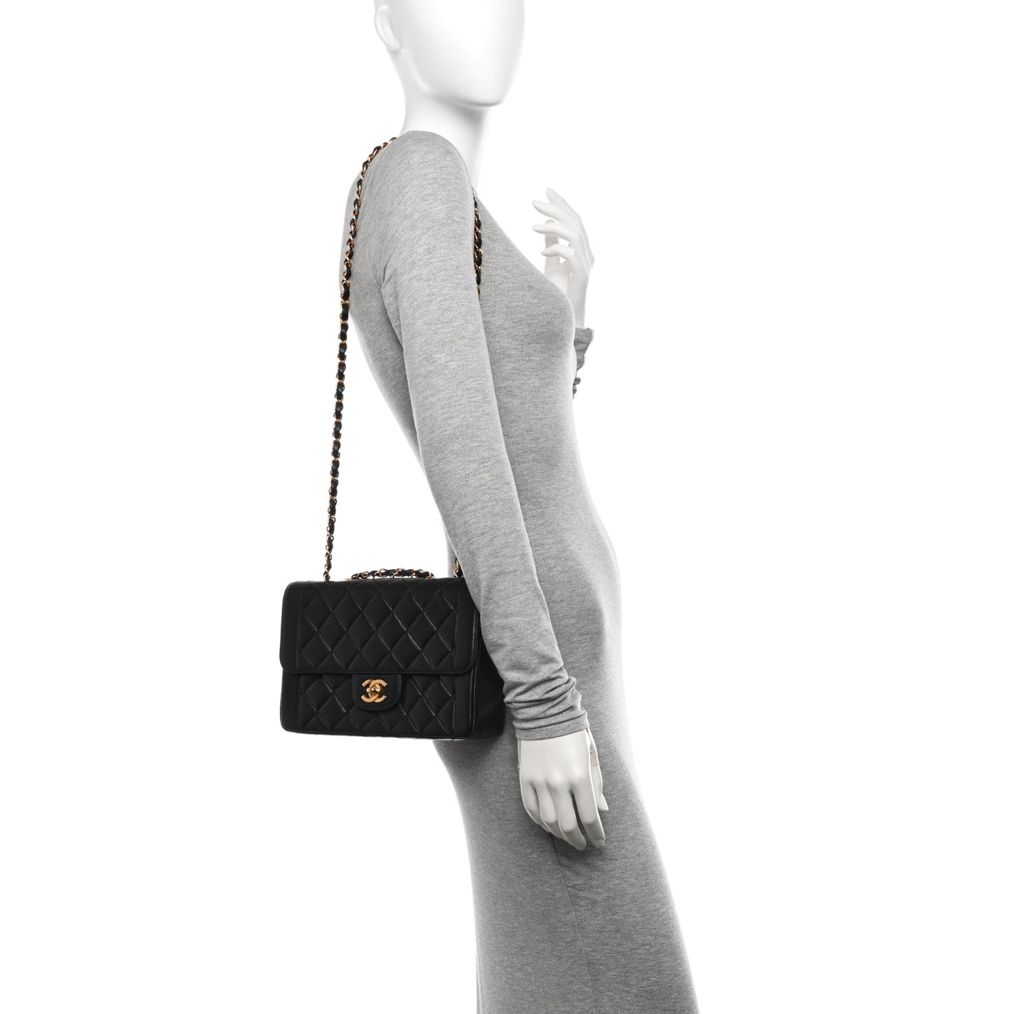 Lambskin Quilted Small Single Flap Black