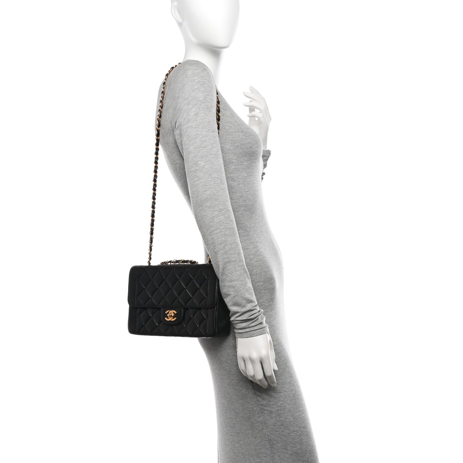 Chanel Lambskin Quilted Small Single Flap Black 2 of 11