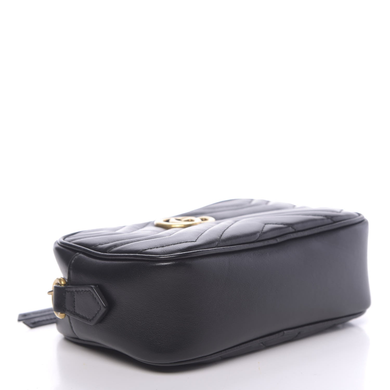 Gucci Calfskin Matelasse Mini GG Marmont Chain Shoulder Bag Black 4 of 11