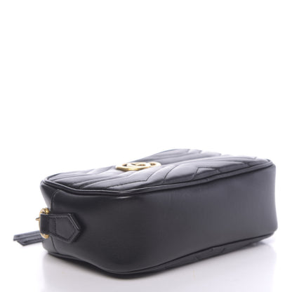 Gucci Calfskin Matelasse Mini GG Marmont Chain Shoulder Bag Black 4 of 11