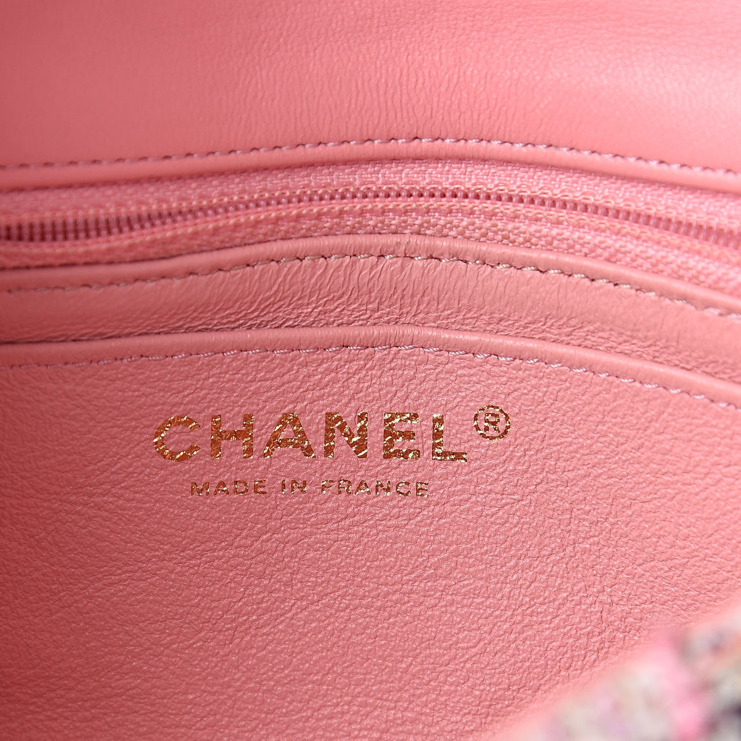 Chanel Tweed Braid Mini Flap White Pink 6 of 14
