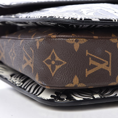 Louis Vuitton Epi Monogram Floral Pochette Metis Black White 9 of 10