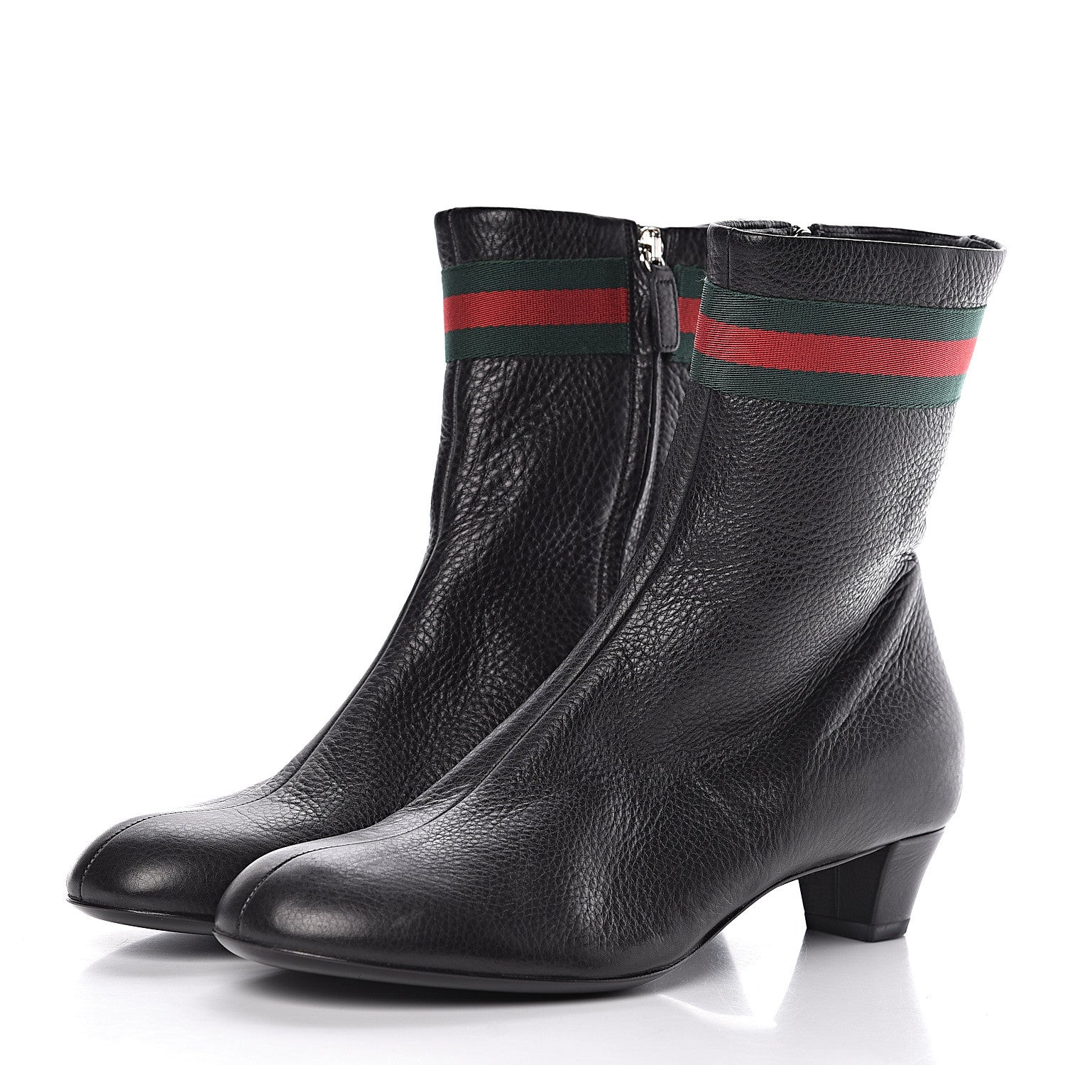 Gucci Calfskin Web Libeccio Boots 38.5 Black 3 of 9