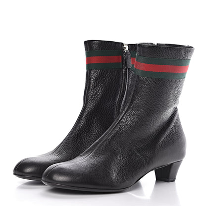 Gucci Calfskin Web Libeccio Boots 38.5 Black 3 of 9