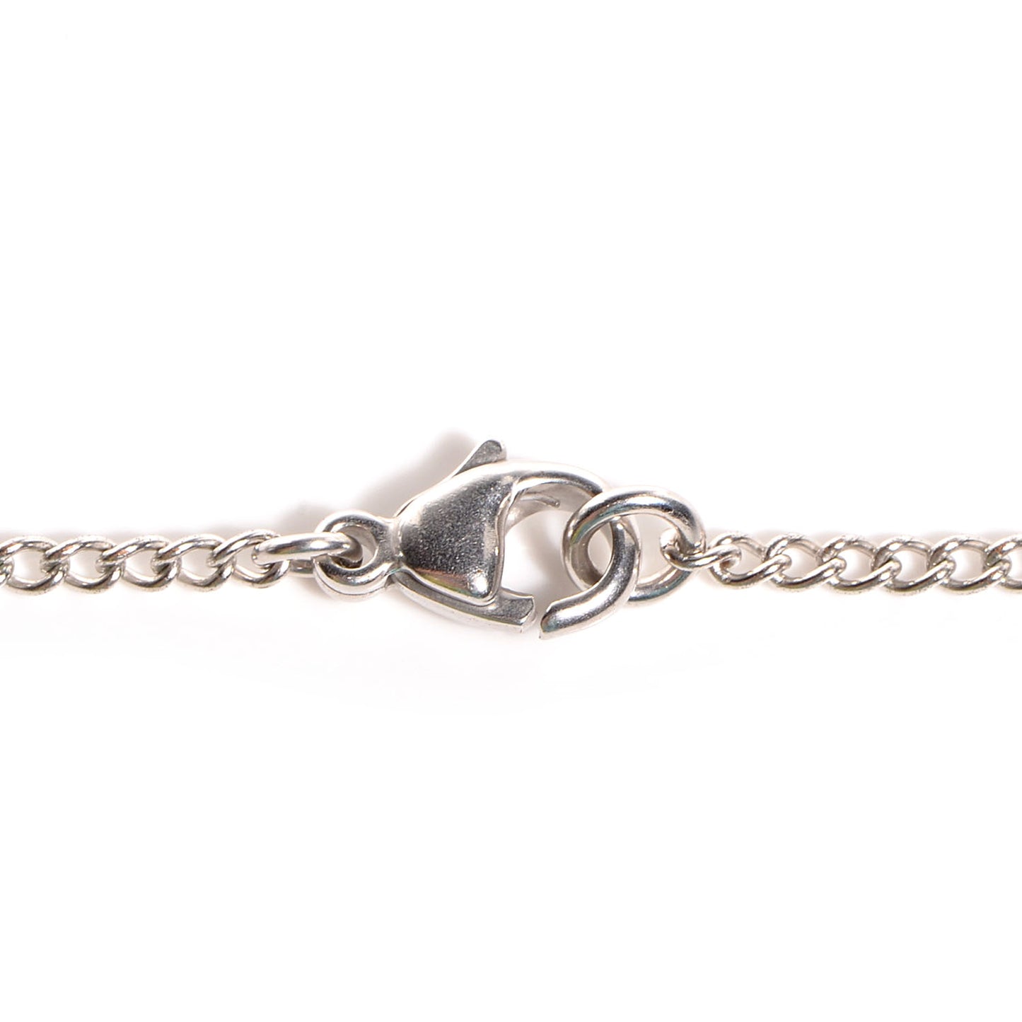 Crystal Mini Heart CC Necklace Silver