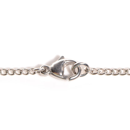 Chanel Crystal Mini Heart CC Necklace Silver 4 of 6