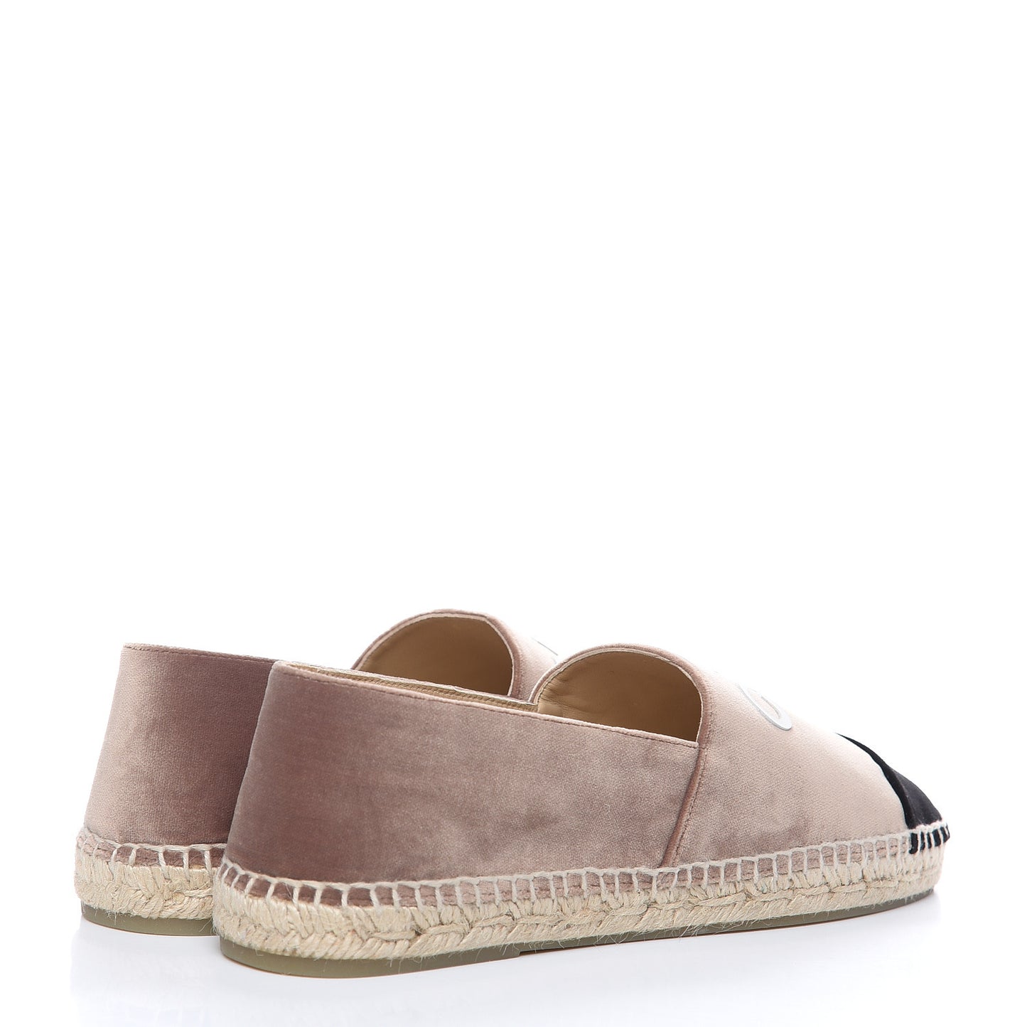 Velvet Logo Espadrilles 40 Beige Black