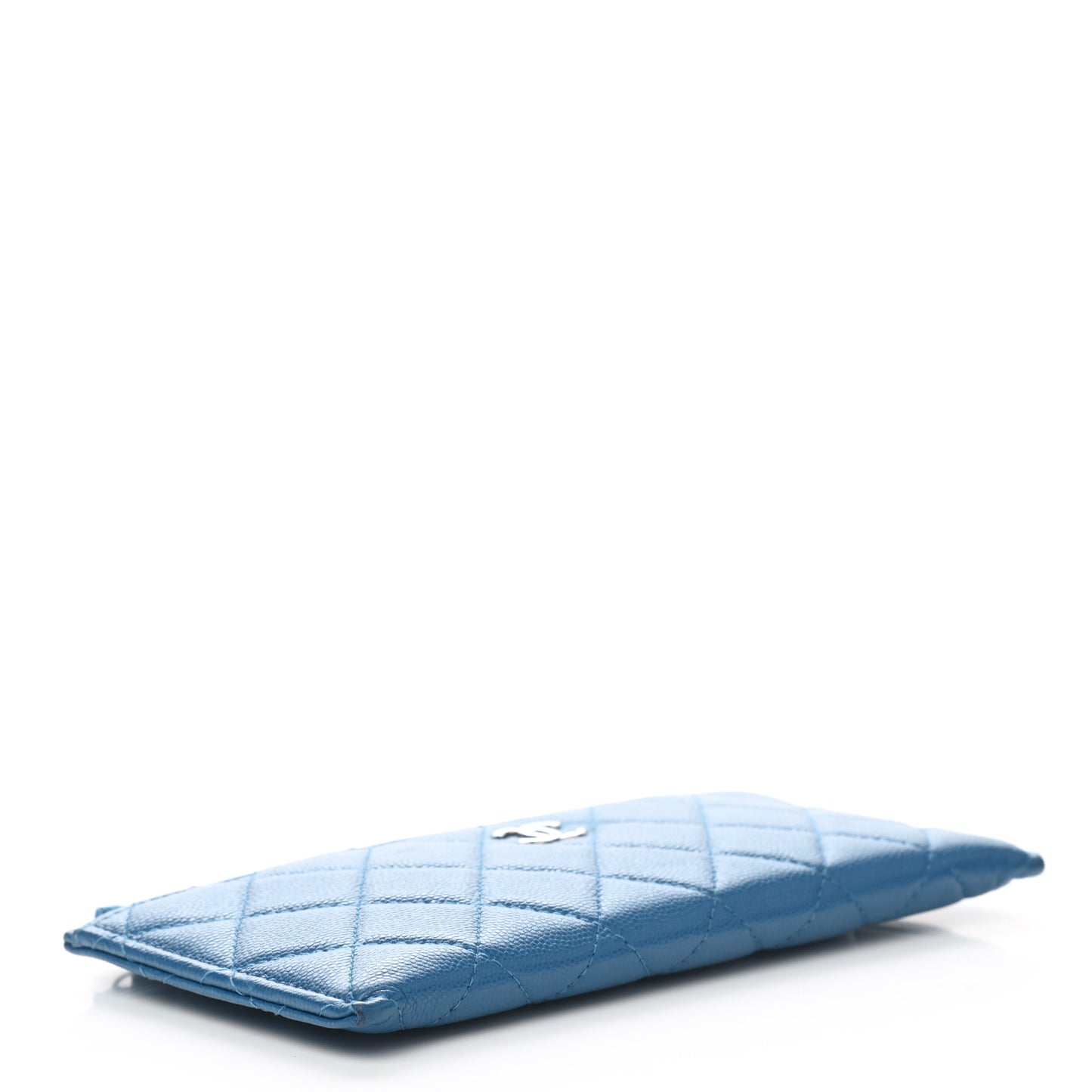 Caviar Quilted Classic Zip Pouch Blue