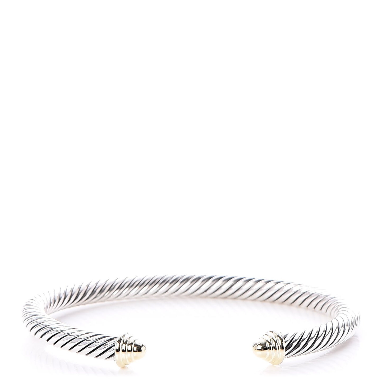Sterling Silver 14K Yellow Gold 5mm Cable Classics Bracelet