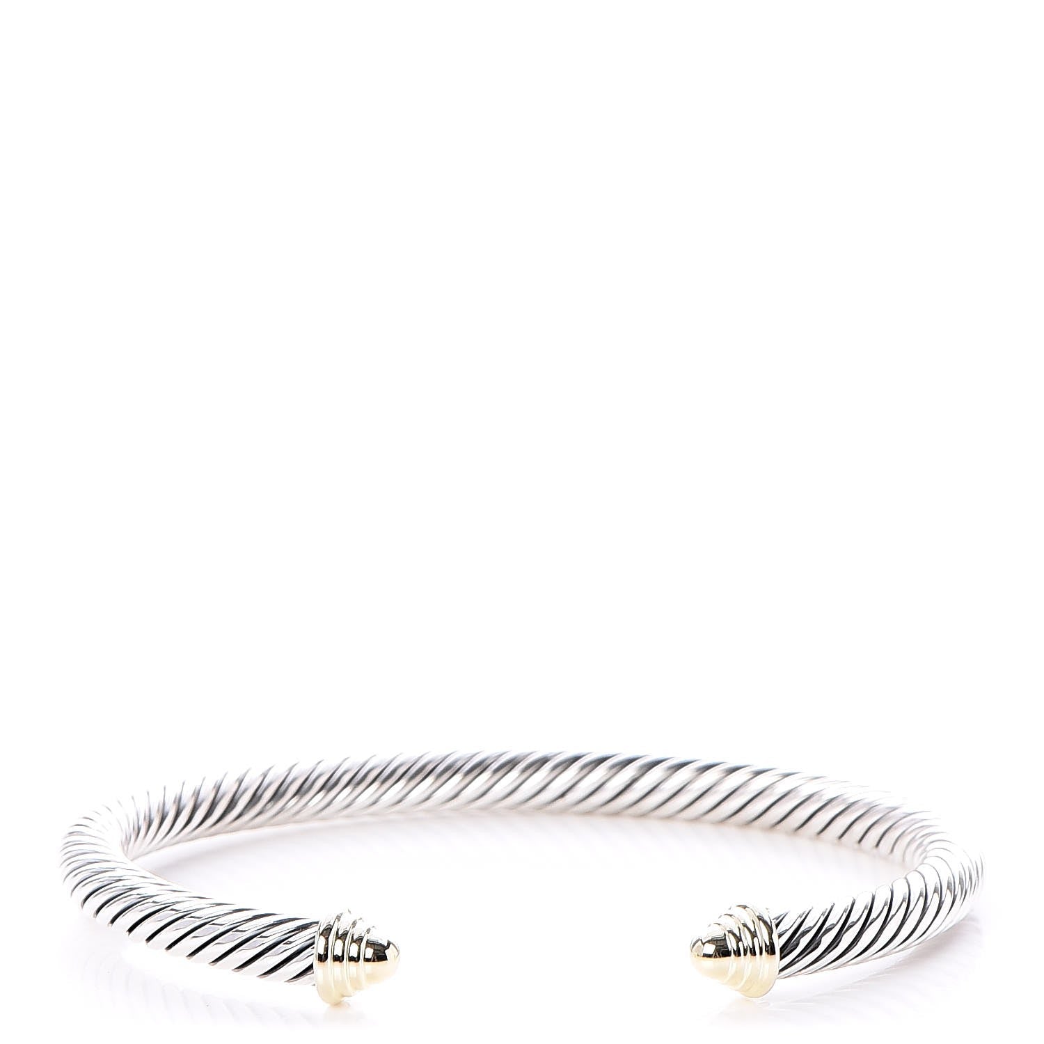 David Yurman Sterling Silver 14K Yellow Gold 5mm Cable Classics Bracelet 1 of 5