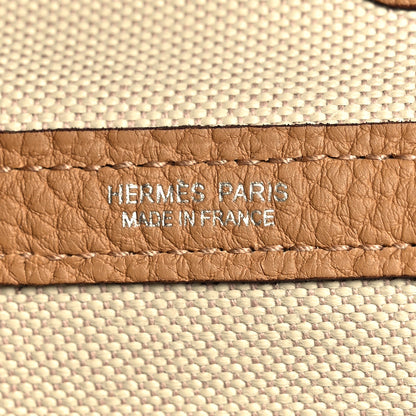 Hermes Toile Militaire Vache Country Garden Party 30 TPM Tote Beton Biscuit 6 of 10