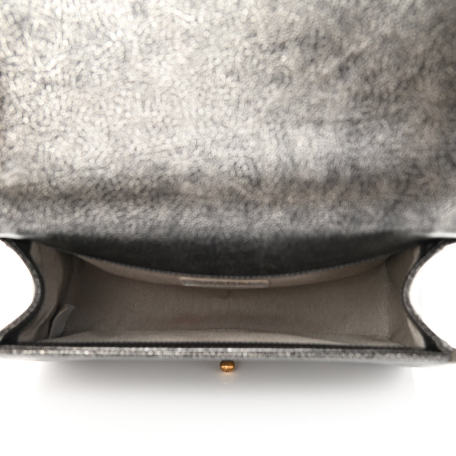 Chanel Cracked Metallic Calfskin Quilted Medium Boy Flap Dark Silver 5 of 12
