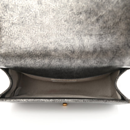 Chanel Cracked Metallic Calfskin Quilted Medium Boy Flap Dark Silver 5 of 12