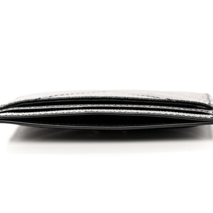 Saint Laurent Grain De Poudre Matelasse Chevron Monogram Credit Card Case Black 11 of 12