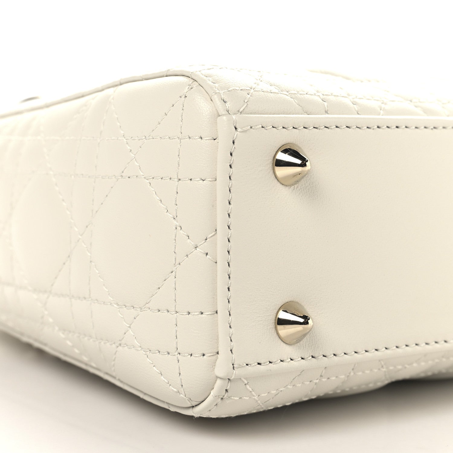 Christian Dior Lambskin Cannage Small My ABCDior Lady Dior White 9 of 10