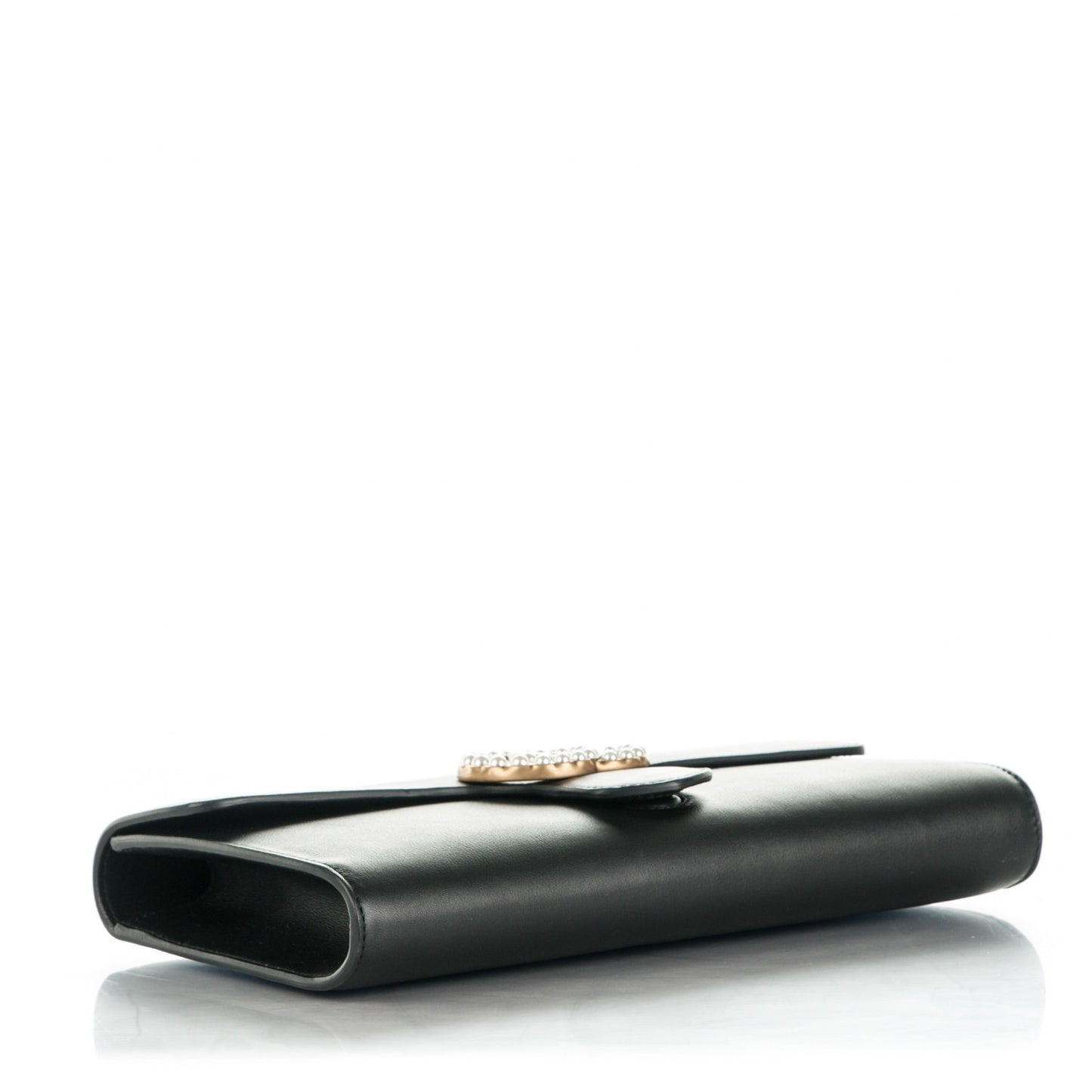 Calfskin Pearly GG Marmont Clutch Black
